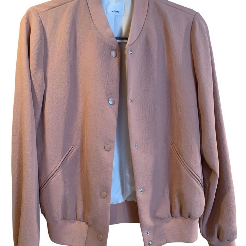 Aritzia Blush Nude Wilfred Bomber Jacket